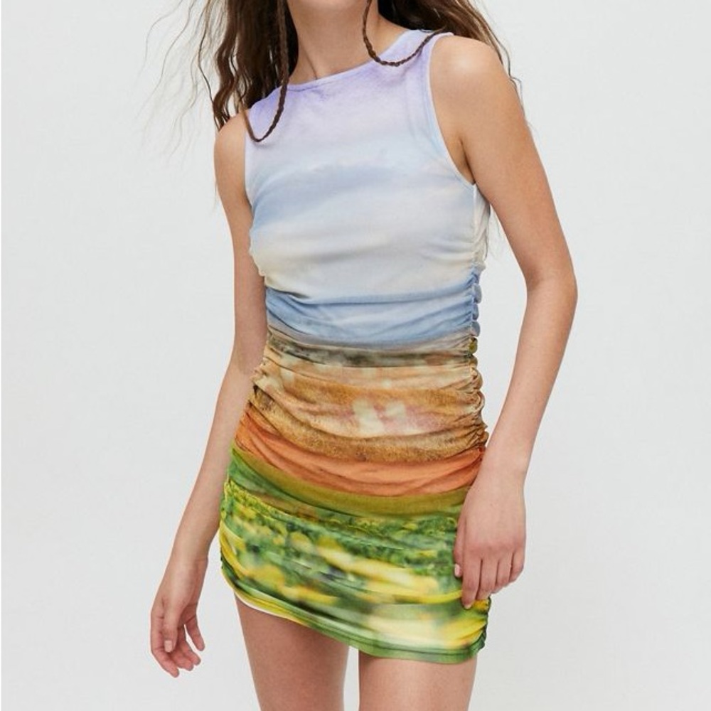 Urban Outfitters Landscape Print Mini Dress